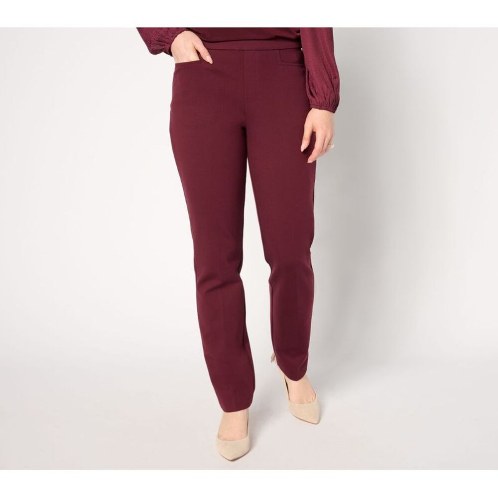 Susan Graver Deep Burgundy Straight Leg Pants. I Love These But They're Too Big